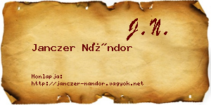 Janczer Nándor névjegykártya