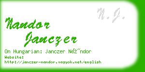 nandor janczer business card